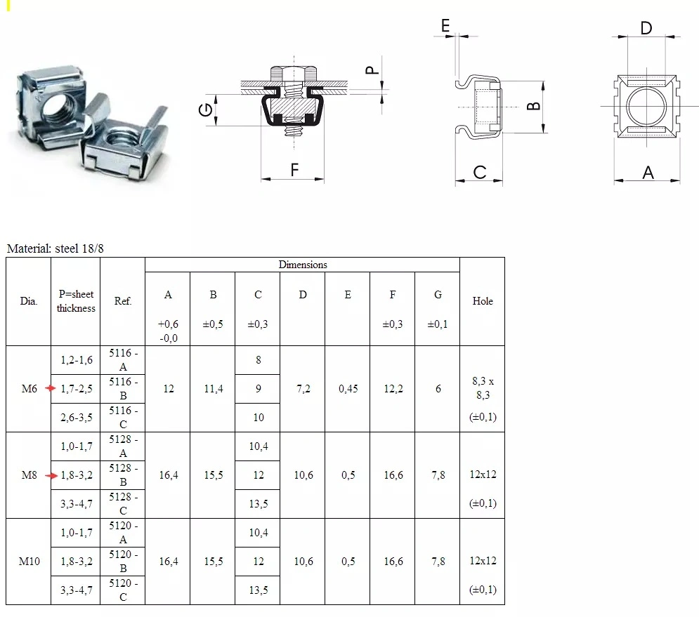 High Quality Spring Steel Cage Nut M6 in Stock